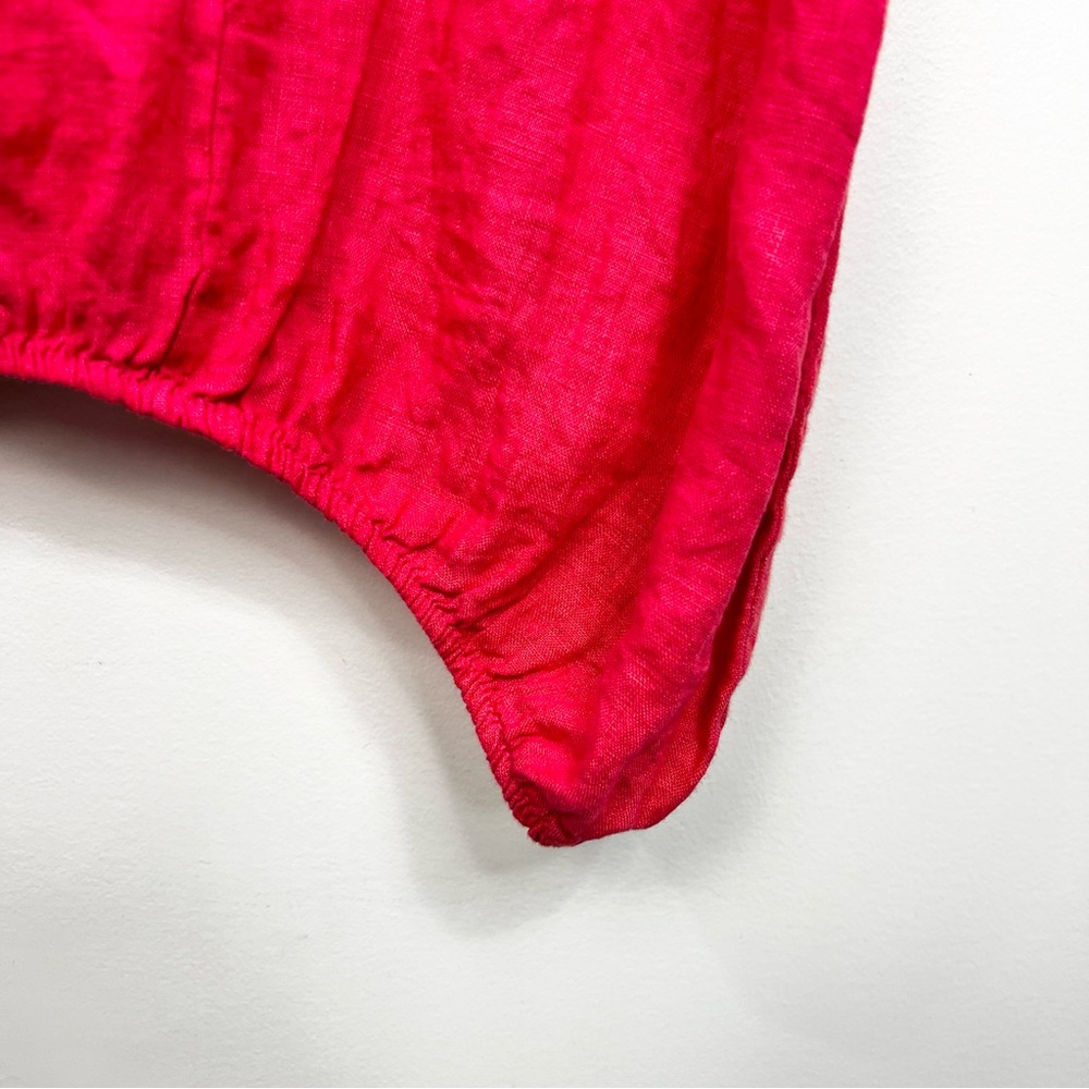 Bella pure Italian linen watermelon pink bubble hem lagenlook summer dress - Picture 9 of 15